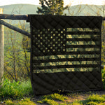 Camouflage American Flag Print Quilt