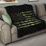 Camouflage American Flag Print Quilt