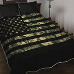 Camouflage American Flag Print Quilt Bed Set