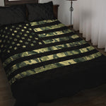 Camouflage American Flag Print Quilt Bed Set