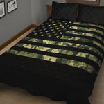 Camouflage American Flag Print Quilt Bed Set