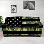 Camouflage American Flag Print Sofa Cover
