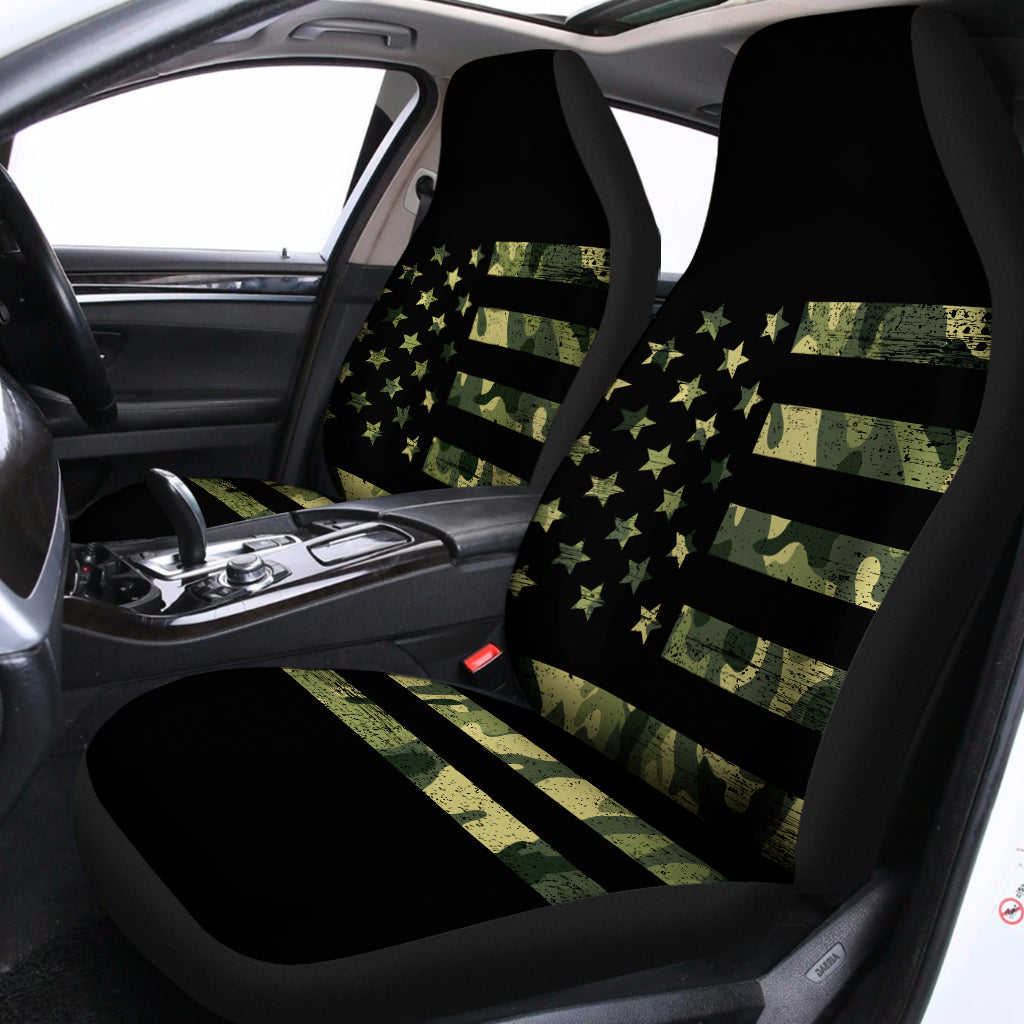 Camouflage American Flag Print Universal Fit Car Seat Covers