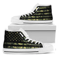Camouflage American Flag Print White High Top Sneakers