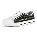 Camouflage American Flag Print White Low Top Shoes