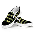 Camouflage American Flag Print White Slip On Sneakers