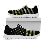 Camouflage American Flag Print White Sneakers