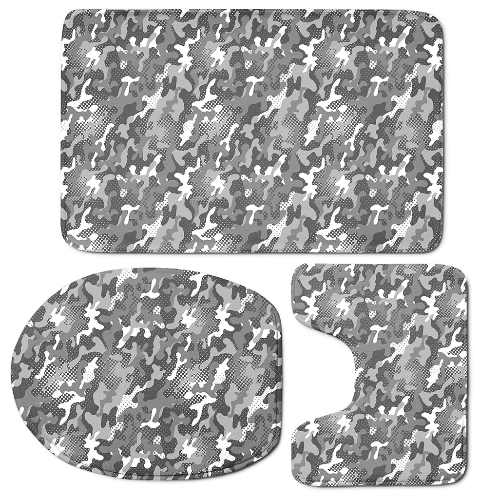 Camouflage Dazzle Pattern Print 3 Piece Bath Mat Set