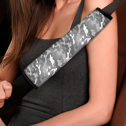 Camouflage Dazzle Pattern Print Car Seat Belt Covers