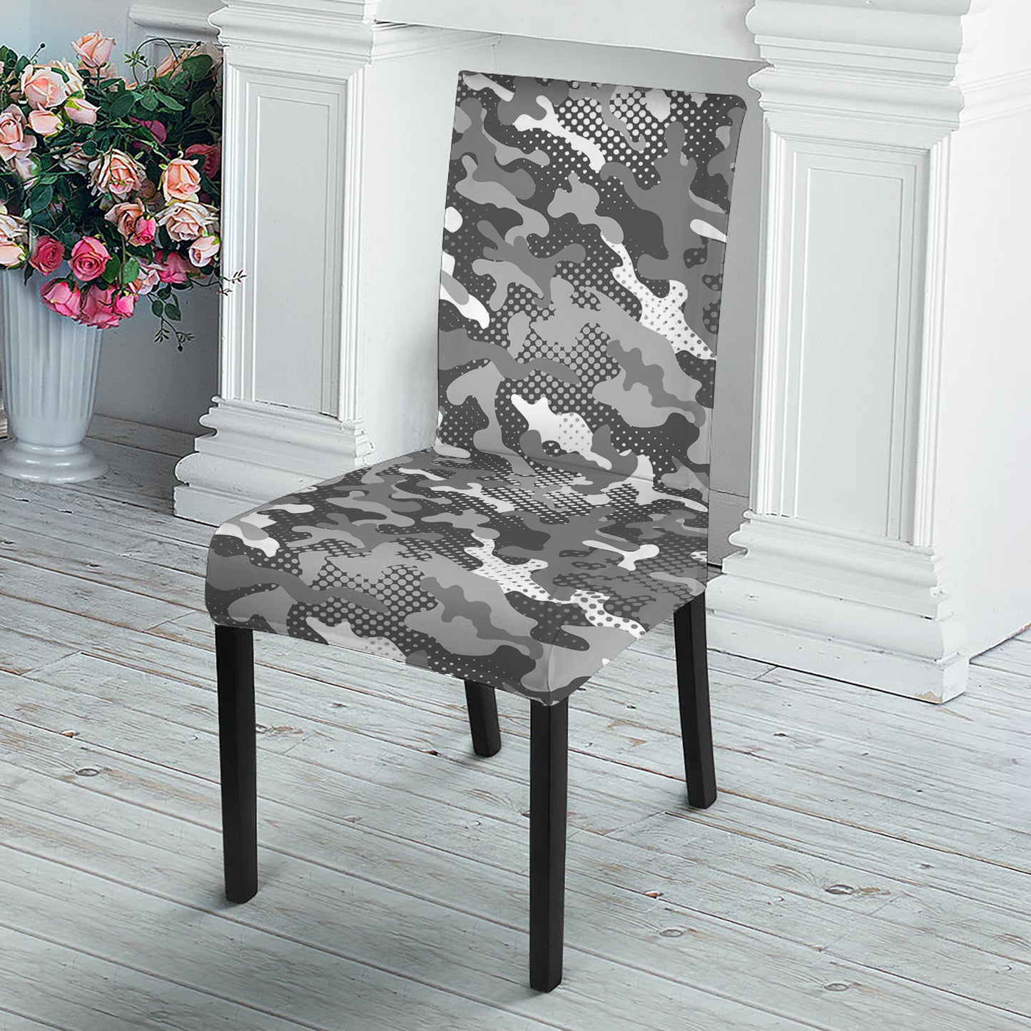 Camouflage Dazzle Pattern Print Dining Chair Slipcover