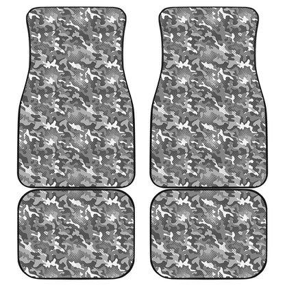 Camouflage Dazzle Pattern Print Front and Back Car Floor Mats