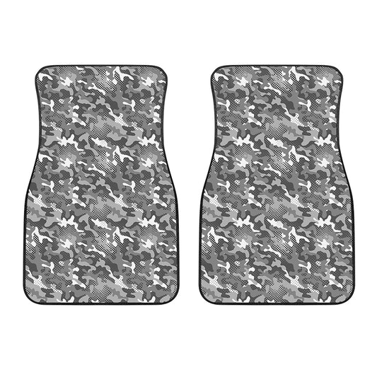 Camouflage Dazzle Pattern Print Front Car Floor Mats