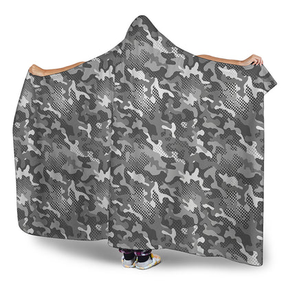 Camouflage Dazzle Pattern Print Hooded Blanket