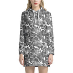 Camouflage Dazzle Pattern Print Hoodie Dress
