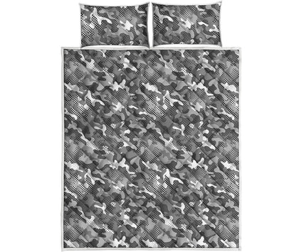 Camouflage Dazzle Pattern Print Quilt Bed Set