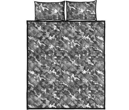 Camouflage Dazzle Pattern Print Quilt Bed Set