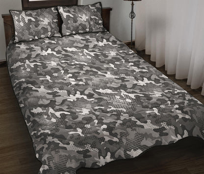 Camouflage Dazzle Pattern Print Quilt Bed Set