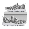 Camouflage Dazzle Pattern Print White Running Shoes