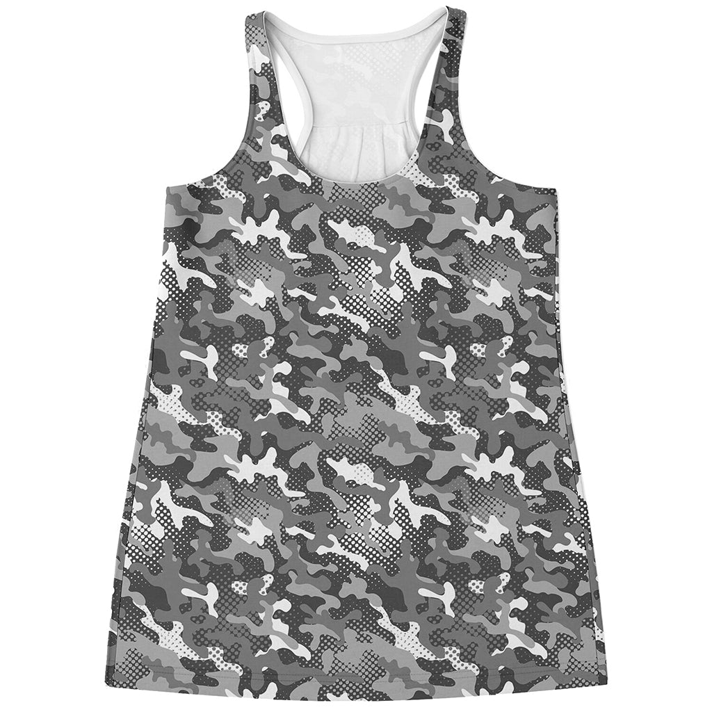 Camouflage Dazzle Pattern Print Women's Racerback Tank Top