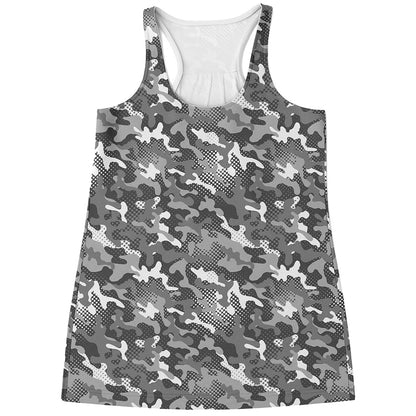 Camouflage Dazzle Pattern Print Women's Racerback Tank Top