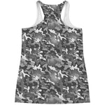 Camouflage Dazzle Pattern Print Women's Racerback Tank Top