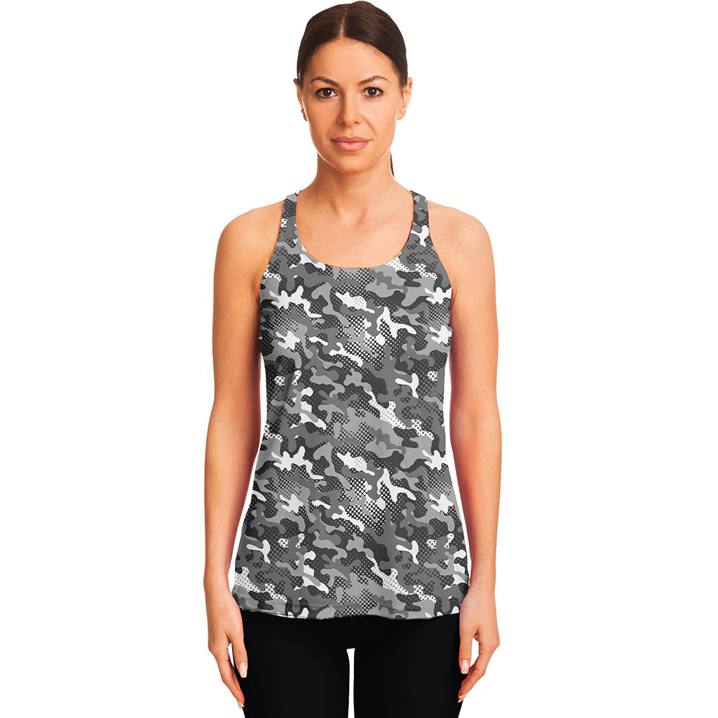 Camouflage Dazzle Pattern Print Women's Racerback Tank Top