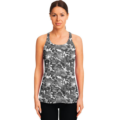 Camouflage Dazzle Pattern Print Women's Racerback Tank Top