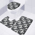 Camouflage Dazzle Wings Pattern Print 3 Piece Bath Mat Set