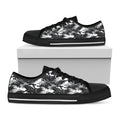Camouflage Dazzle Wings Pattern Print Black Low Top Sneakers