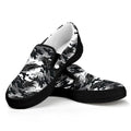 Camouflage Dazzle Wings Pattern Print Black Slip On Sneakers