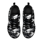 Camouflage Dazzle Wings Pattern Print Black Sneakers