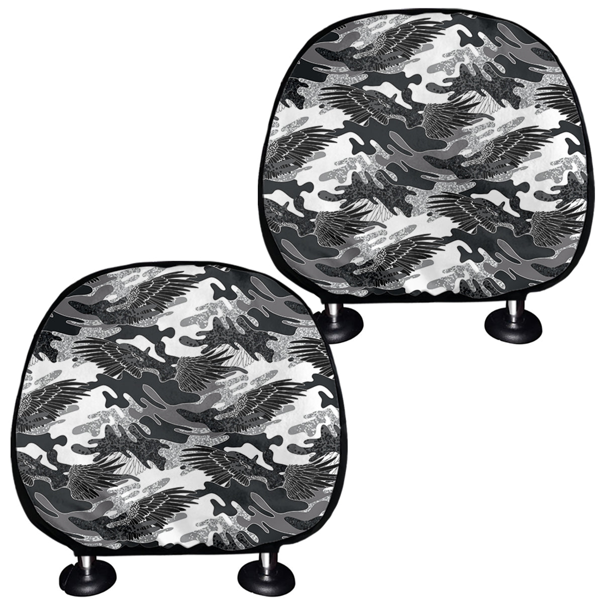 Camouflage Dazzle Wings Pattern Print Car Headrest Covers
