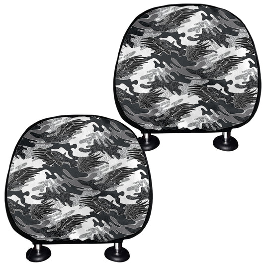 Camouflage Dazzle Wings Pattern Print Car Headrest Covers