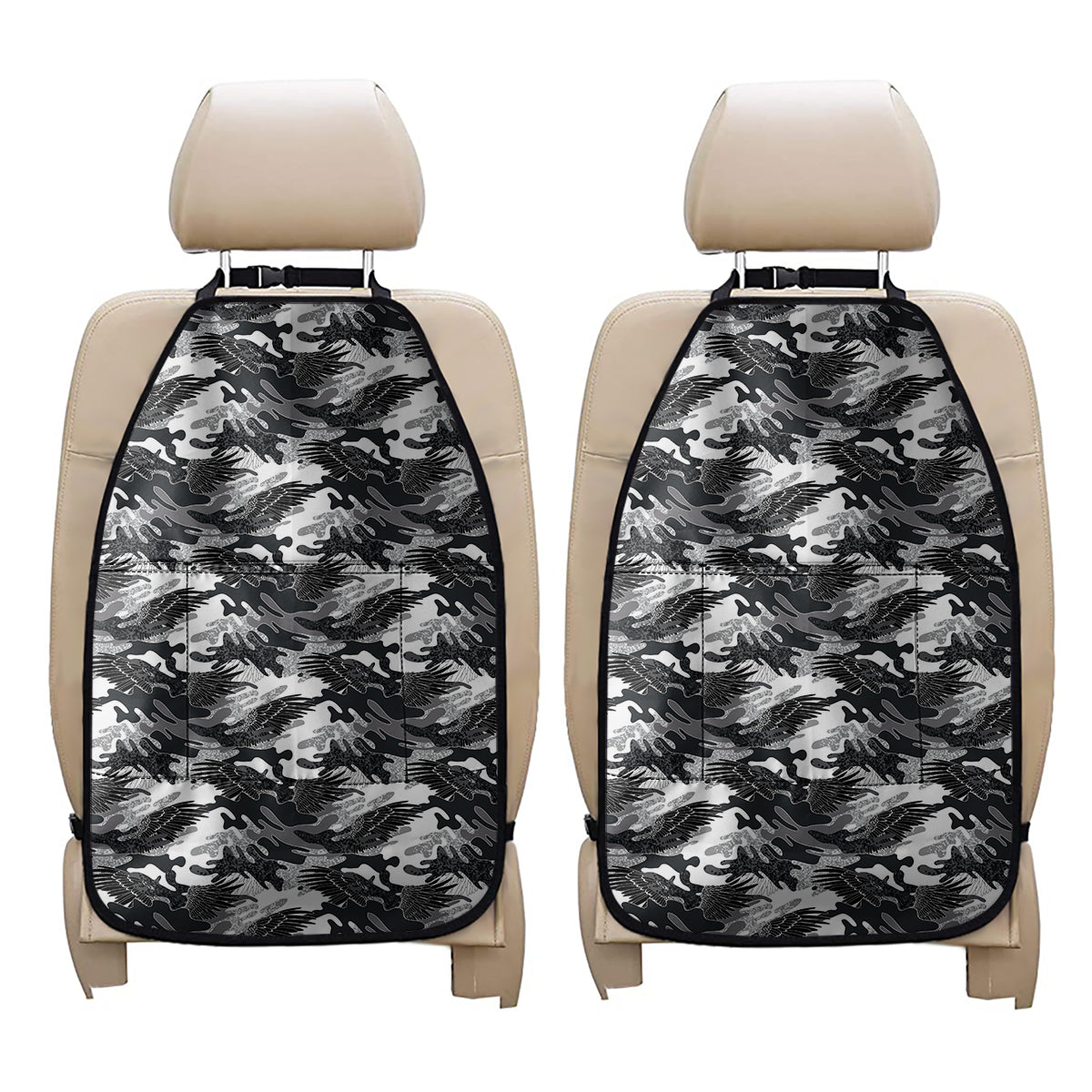 Camouflage Dazzle Wings Pattern Print Car Seat Organizers