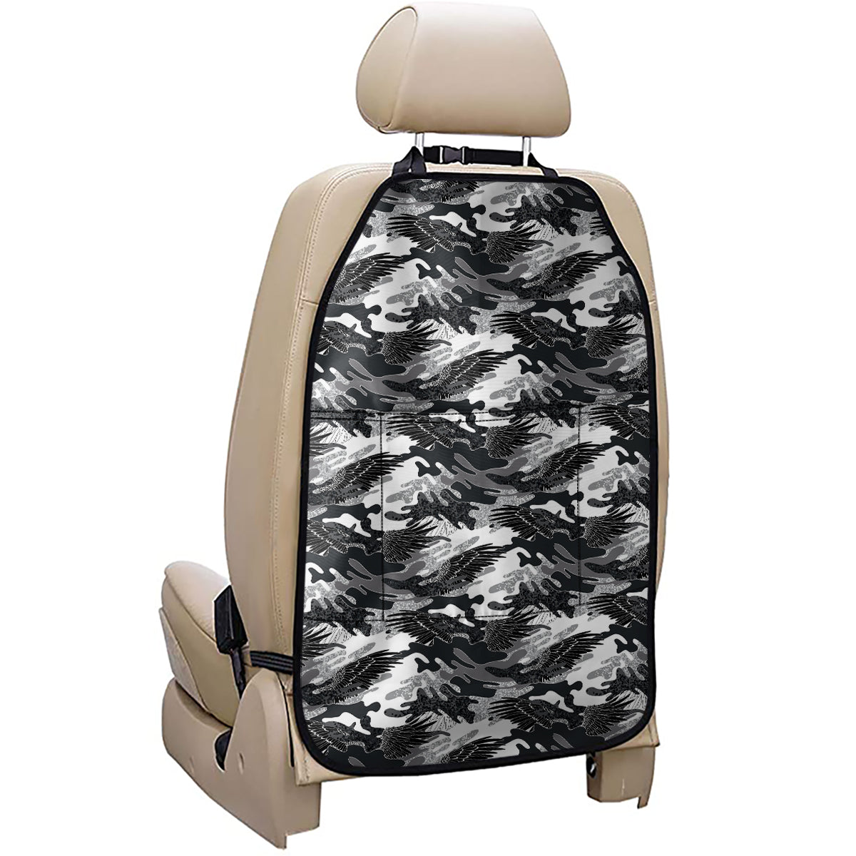 Camouflage Dazzle Wings Pattern Print Car Seat Organizers