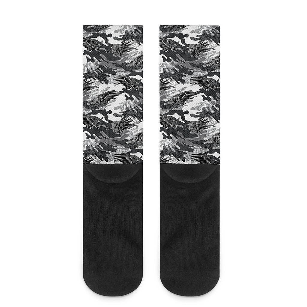 Camouflage Dazzle Wings Pattern Print Crew Socks