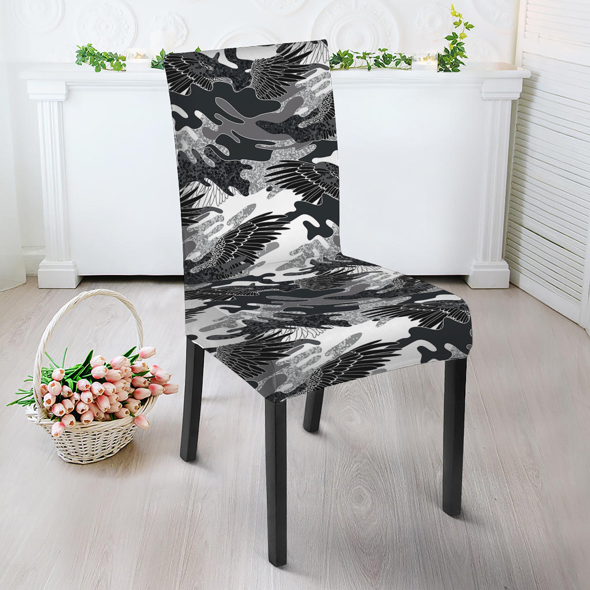 Camouflage Dazzle Wings Pattern Print Dining Chair Slipcover