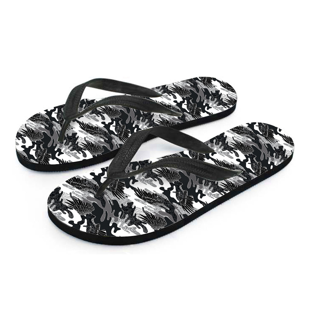 Camouflage Dazzle Wings Pattern Print Flip Flops