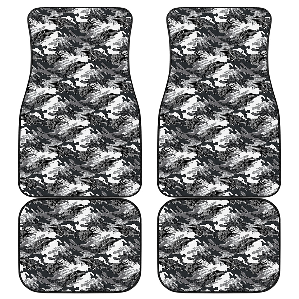 Camouflage Dazzle Wings Pattern Print Front and Back Car Floor Mats