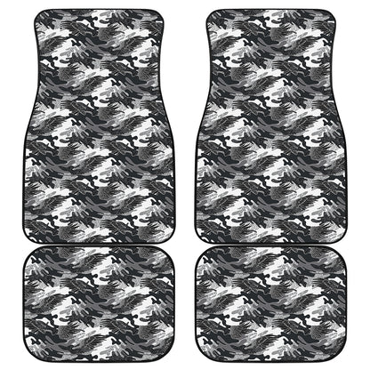 Camouflage Dazzle Wings Pattern Print Front and Back Car Floor Mats