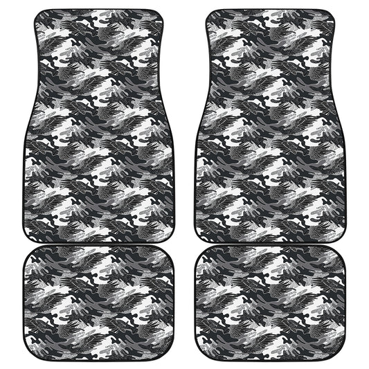 Camouflage Dazzle Wings Pattern Print Front and Back Car Floor Mats