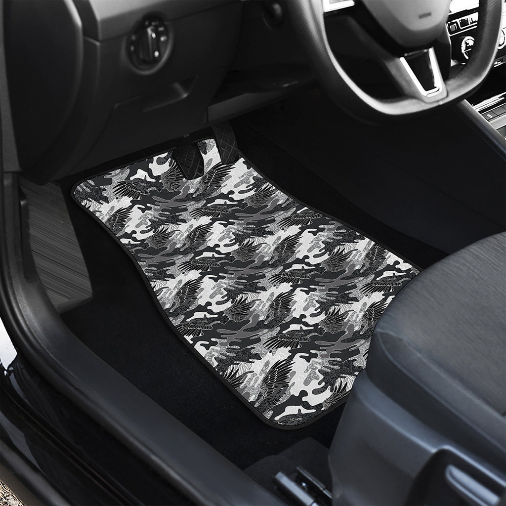 Camouflage Dazzle Wings Pattern Print Front and Back Car Floor Mats