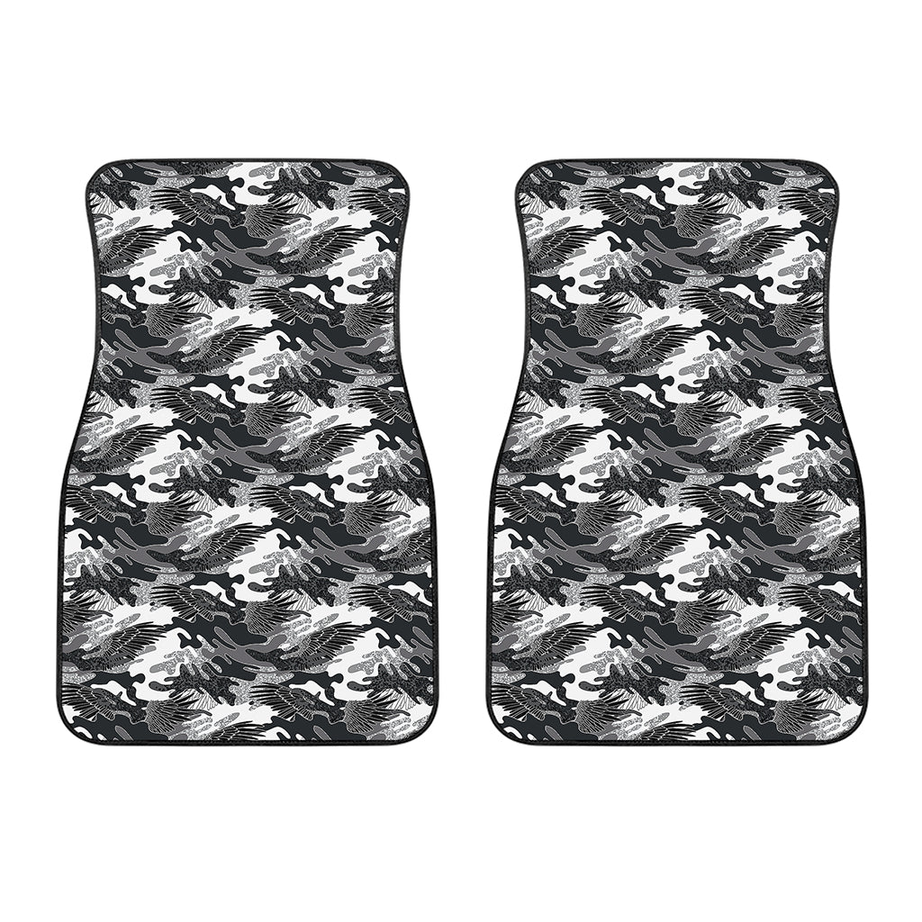 Camouflage Dazzle Wings Pattern Print Front Car Floor Mats