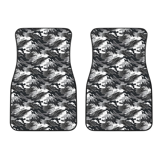 Camouflage Dazzle Wings Pattern Print Front Car Floor Mats
