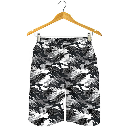 Camouflage Dazzle Wings Pattern Print Men's Shorts