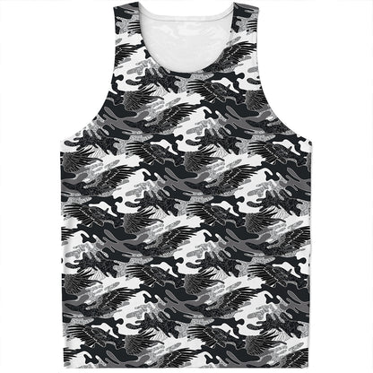 Camouflage Dazzle Wings Pattern Print Men's Tank Top