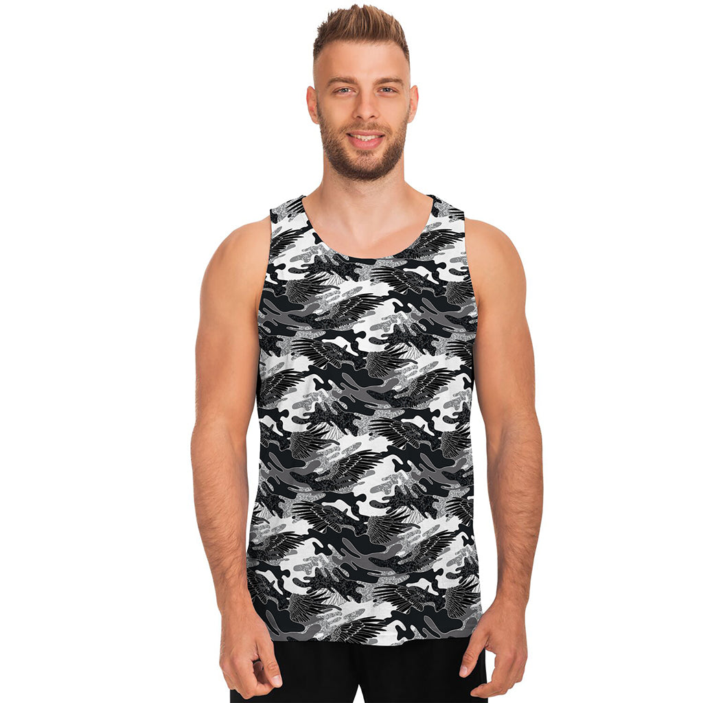Camouflage Dazzle Wings Pattern Print Men's Tank Top