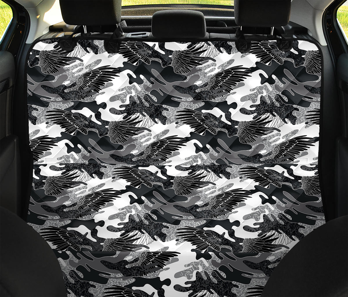 Camouflage Dazzle Wings Pattern Print Pet Car Back Seat Cover