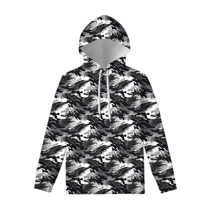 Camouflage Dazzle Wings Pattern Print Pullover Hoodie