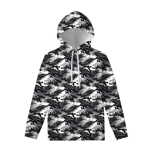 Camouflage Dazzle Wings Pattern Print Pullover Hoodie